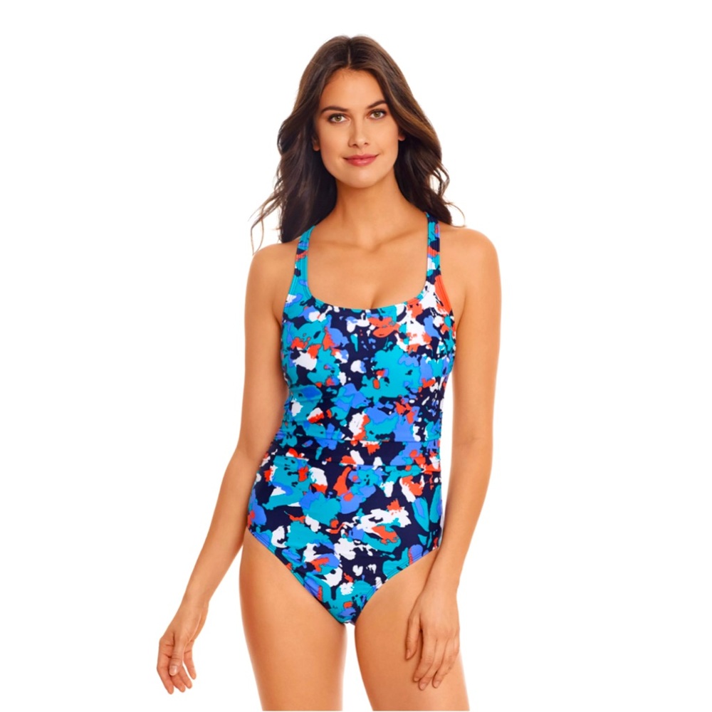 Women's ECO BEACH Floral Ruched One-Piece Swimsuit